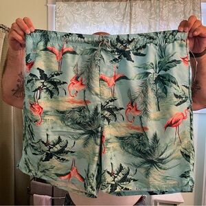 Mens tropical swim trunks